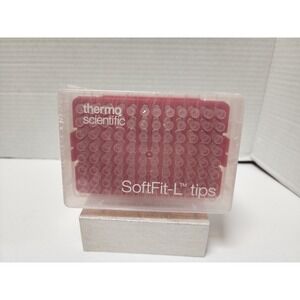 Sealed‎ Thermo Scientific SoftFit-L pipette tips in a hinged rack